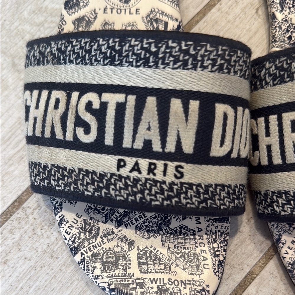 Dior Dway Slide Sandals - Navy and White - Picture 2 of 5